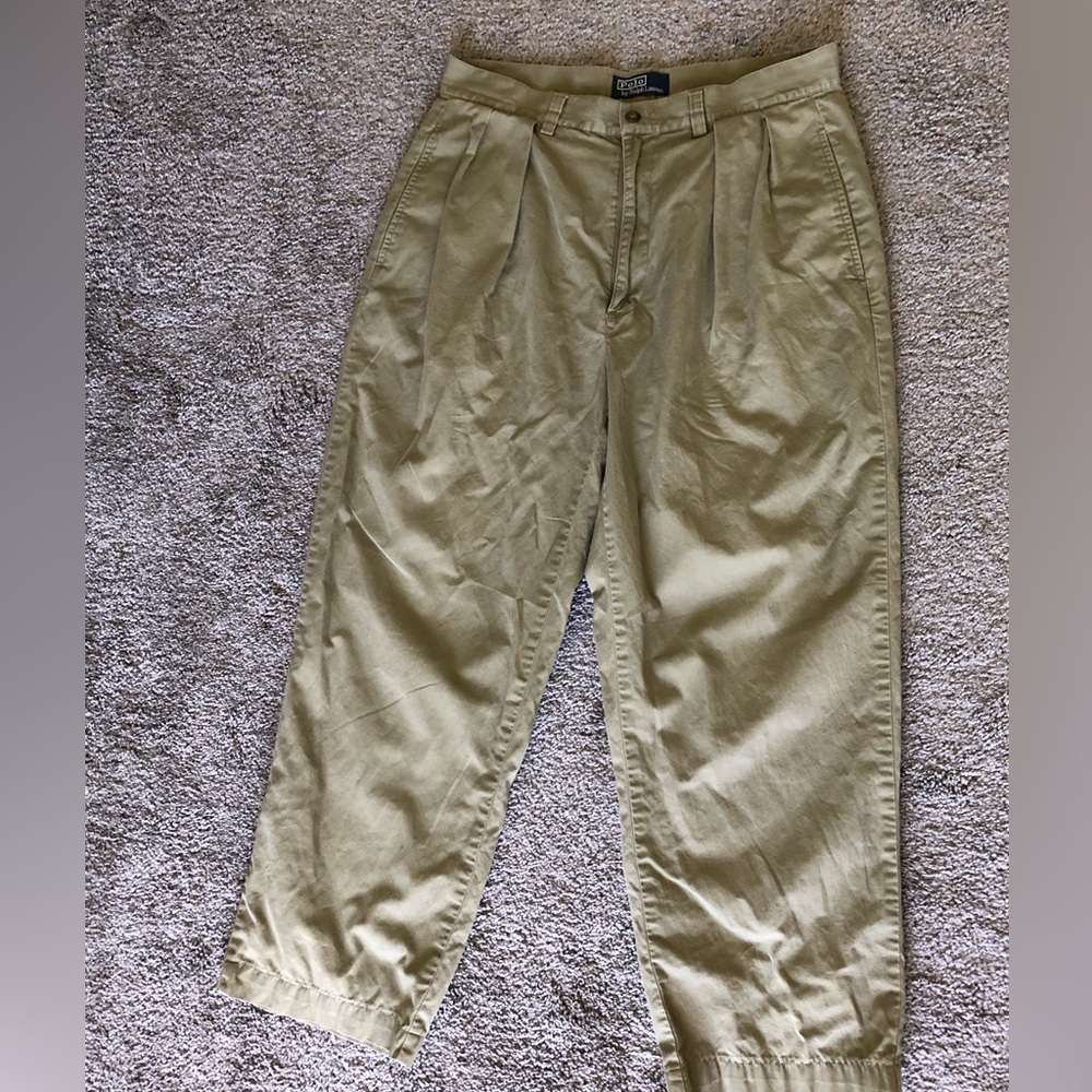 Polo by Ralph Lauren vintage khaki pleated pants 32 x 27